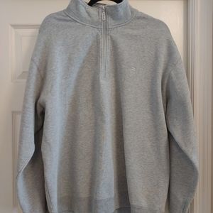 Vintage 90s Logo FILA Gray Pullover Sweatshirt FILA Spell Out 1/4 zip Sz 2XL XXL